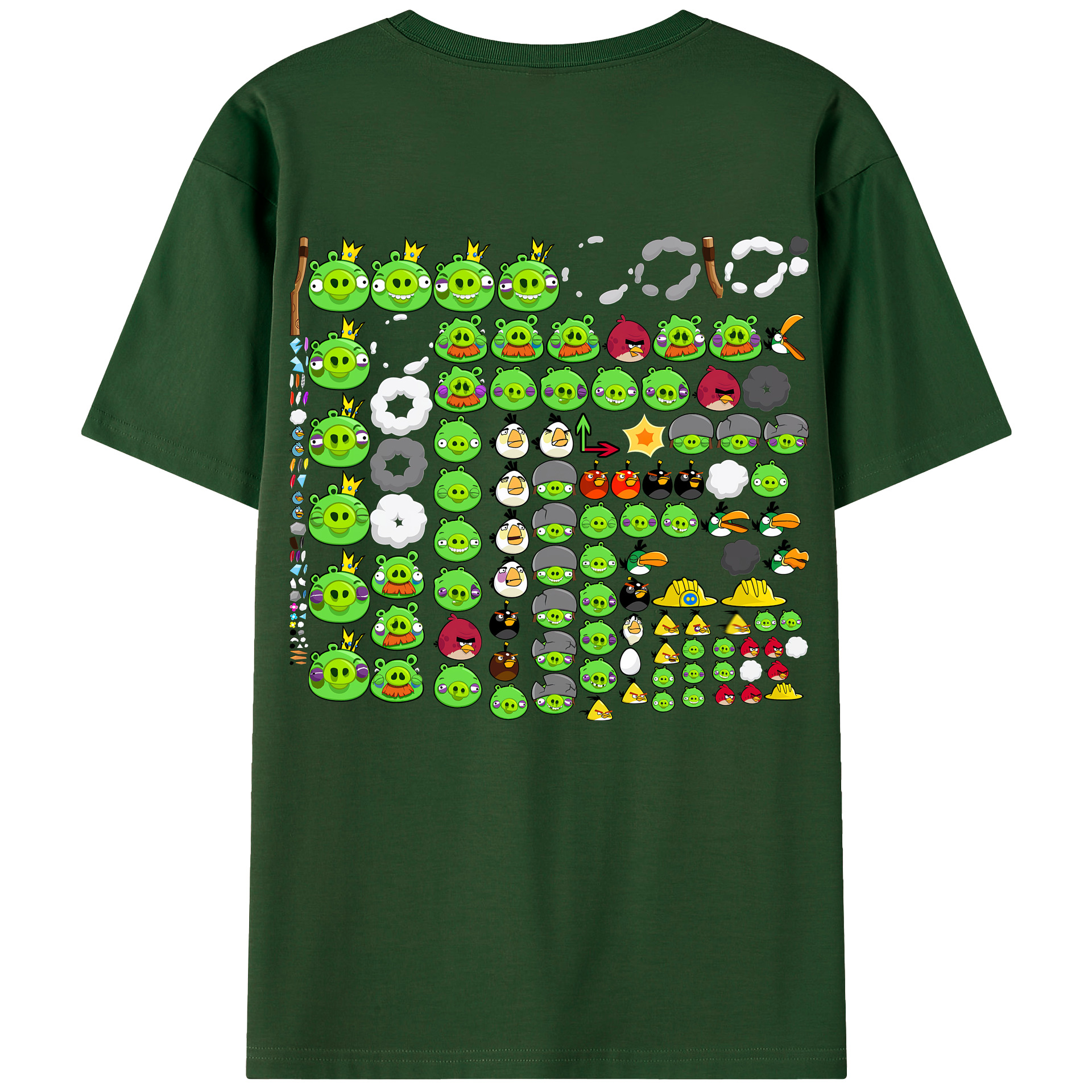 （画像用） Angry Birds アングリーバード 綿100％半袖Tシャツ（背面プリント）